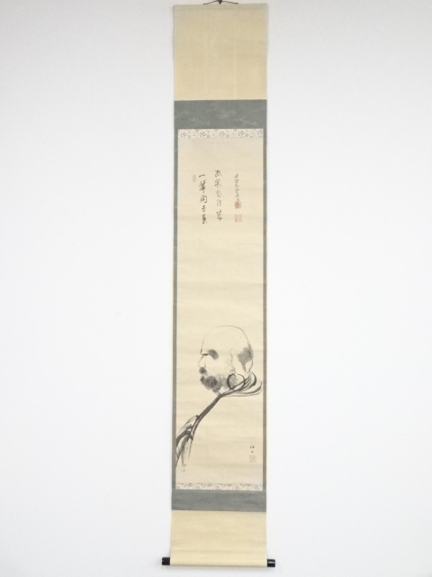 JAPANESE HANGING SCROLL / HAND PAINTED / DARUMA